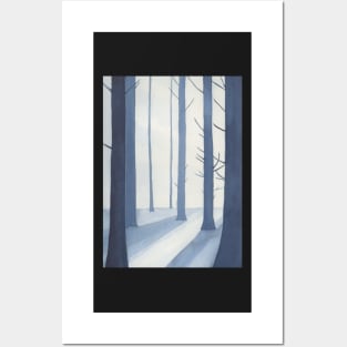 Winter Woods in Blue Posters and Art